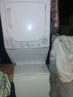 GE STACKABLE WASHER AND ELECTRIC DRYER