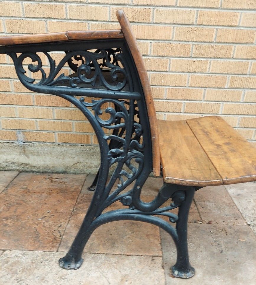 Antique Cast Iron School Desk