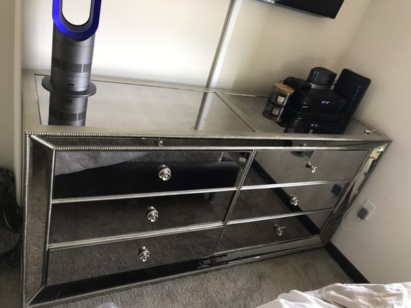 Z Gallerie Omni Mirrored 6 Drawer Chest For Sale In Los Angeles