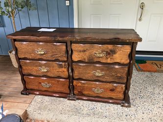 Solid wood six drawer dresser