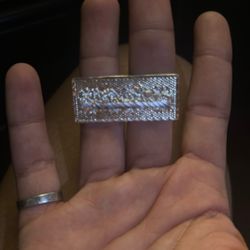 Last supper silver double ring 