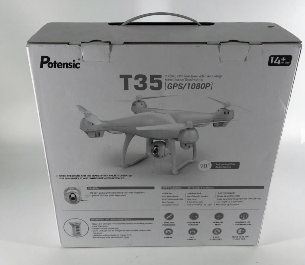 Potensic T35 GPS Drone: RC Quadcopter + 1080P Camera + FPV Live Video + Dual GPS