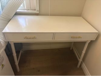 White and gold desk