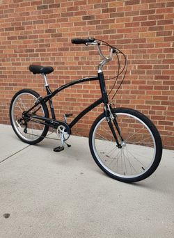 NEW 2025 MANHATTAN SMOOTHIE 7 SPEED EXTENDED MATTE BLACK HYBRID BEACH CRUISER BIKE