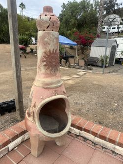 Clay Chiminea Fire Pit