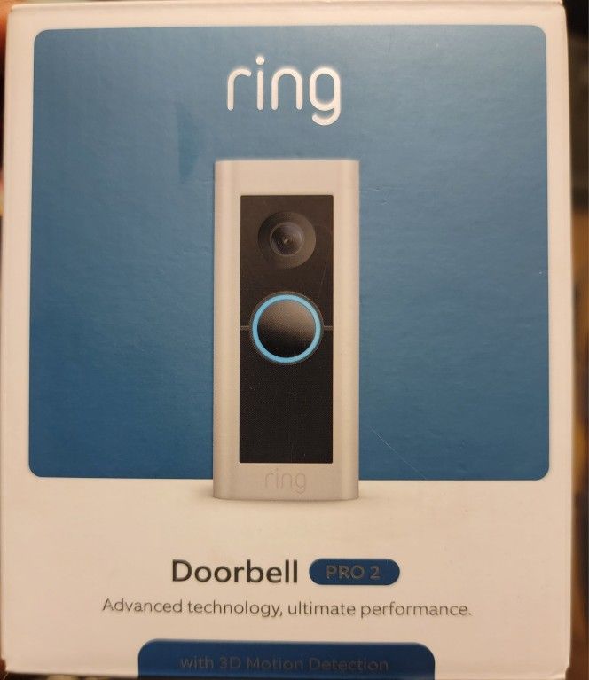 (BRAND NEW NEVER OPENED) Ring Wired Doorbell Pro 2- Smart WiFi Video Doorbell Cam with Head-to-Toe HD Video, Bird's Eye View, and 3D Motion Detection