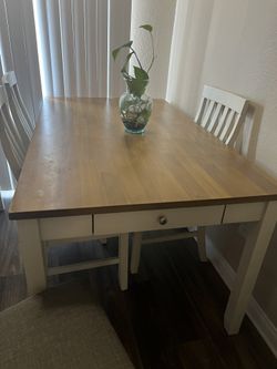 Rustic White/ Brown Rectangle Table