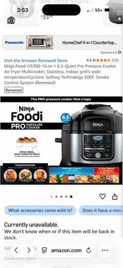 Ninja Foodi OS300 6.5-Quart Pro Pressure Cooker