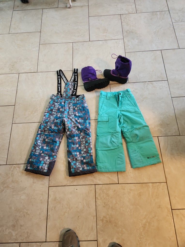 Girls Snow Bibs, Pants & Boots