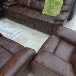 ONLY $999 FALL SALE PRICE! Santiago Brown Loveseat And Sofa Set! 