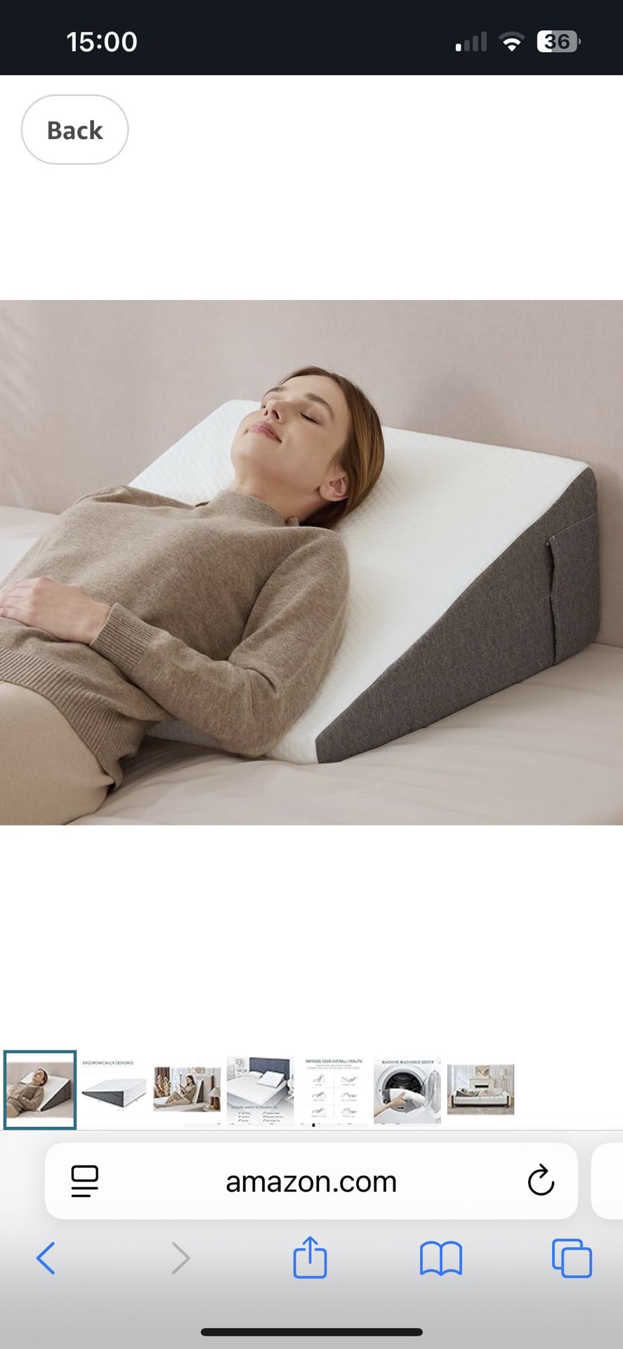 Wedge Pillow with Foam Top for Sleeping,Reading and Rest, 8 Inch Elevated Support Triangle Bed Pillow for Legs and Back Support with Washable Cover