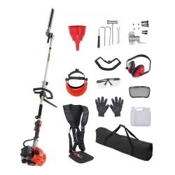 15.7-inch 26CC 2 Cycle Gas Hedge Trimmer, Gas Powered Pole Hedge Trimmer with Dual Sided Dual Action Blade, 270° Adjustable Trimmer Head, Suitable for