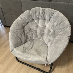 Grey Folding Saucer Chair