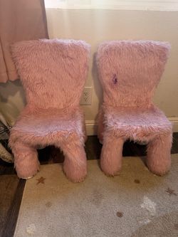 IKEA chair pink furry kids