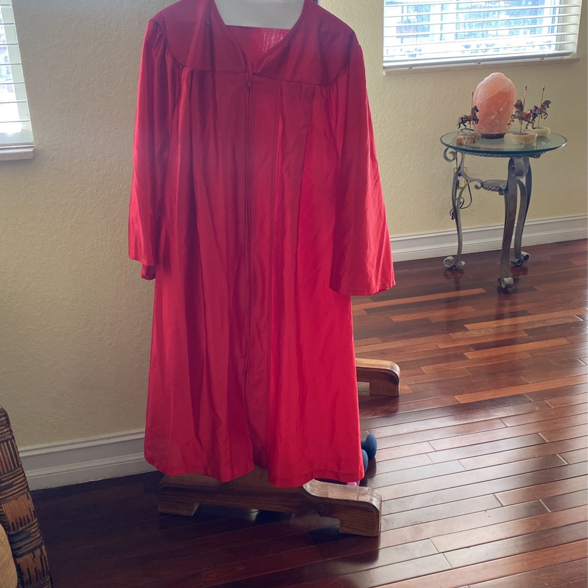 Red Graduation Gown, One Sz, From CGHS Cardinal Gibbons