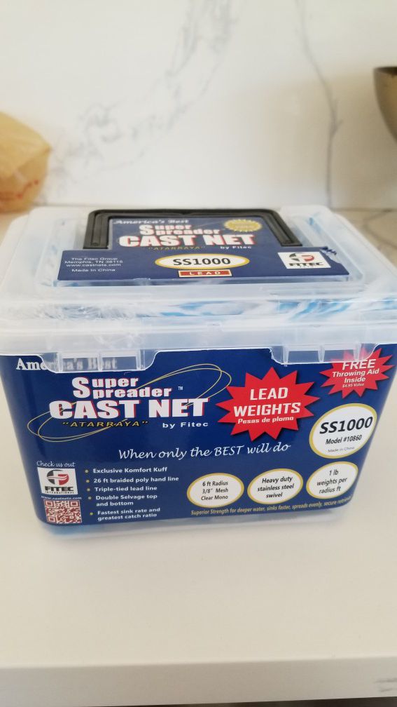 Cast net 6 feet 3/8 mesh