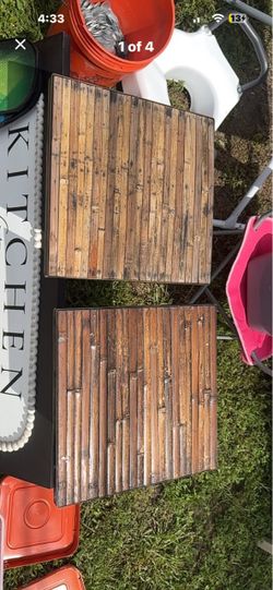 2 bamboo tables