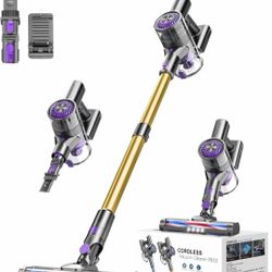 Cordless Vacuum Cleaner, Vacuum Cleaner for Home with 80000 RPM High-Speed Brushless Motor, Up to 40 Mins Runtime, 2 Adjustable Suction