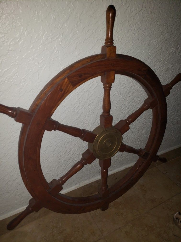 Wood Boat Steering Wheel 