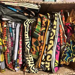 Large Bundle Of African Fabric Scraps