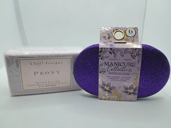 New Beauty Concepts Manicure Set & Clutch w/k. Hall Peony Soap