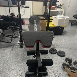 Oppsdecor Adjustable Workout Bench With Rack Holder And Weight & Adjustable Bar 