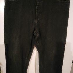 Men's Wrangler Black Denim Jeans Size 38 x 32 Relaxed Fit