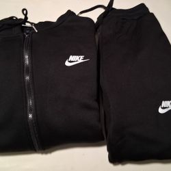 New Custom Black Zip Up Nike Sweatsuit