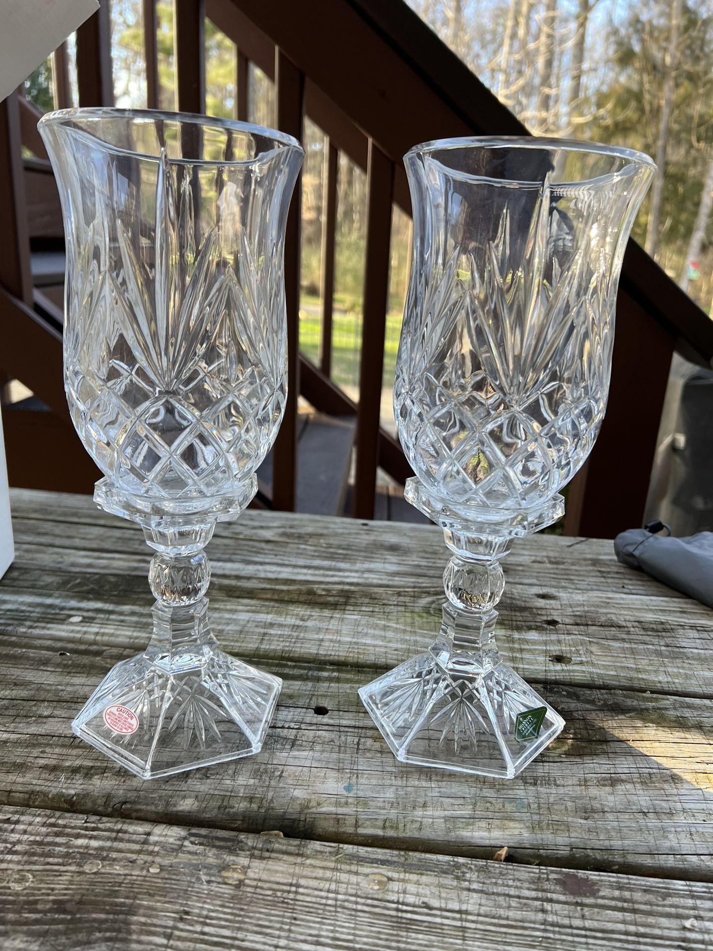 Shannon Vintage Crystal Candle Holders