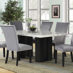 7pc dinette table faux marble top