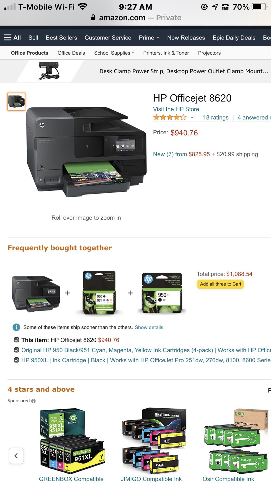 HP OFFICEJET PRO LASER PRINTER 8620