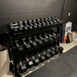 5-75lbs Dumbbells w/Rack
