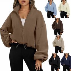 Oversized Sweaters Casual Cropped Jackets Trendy Coat Sweatshirt  M, L & XL