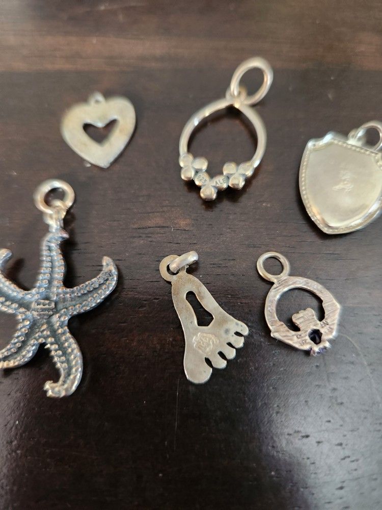 Lot Of Sterling Silver, Charms, Pendants 