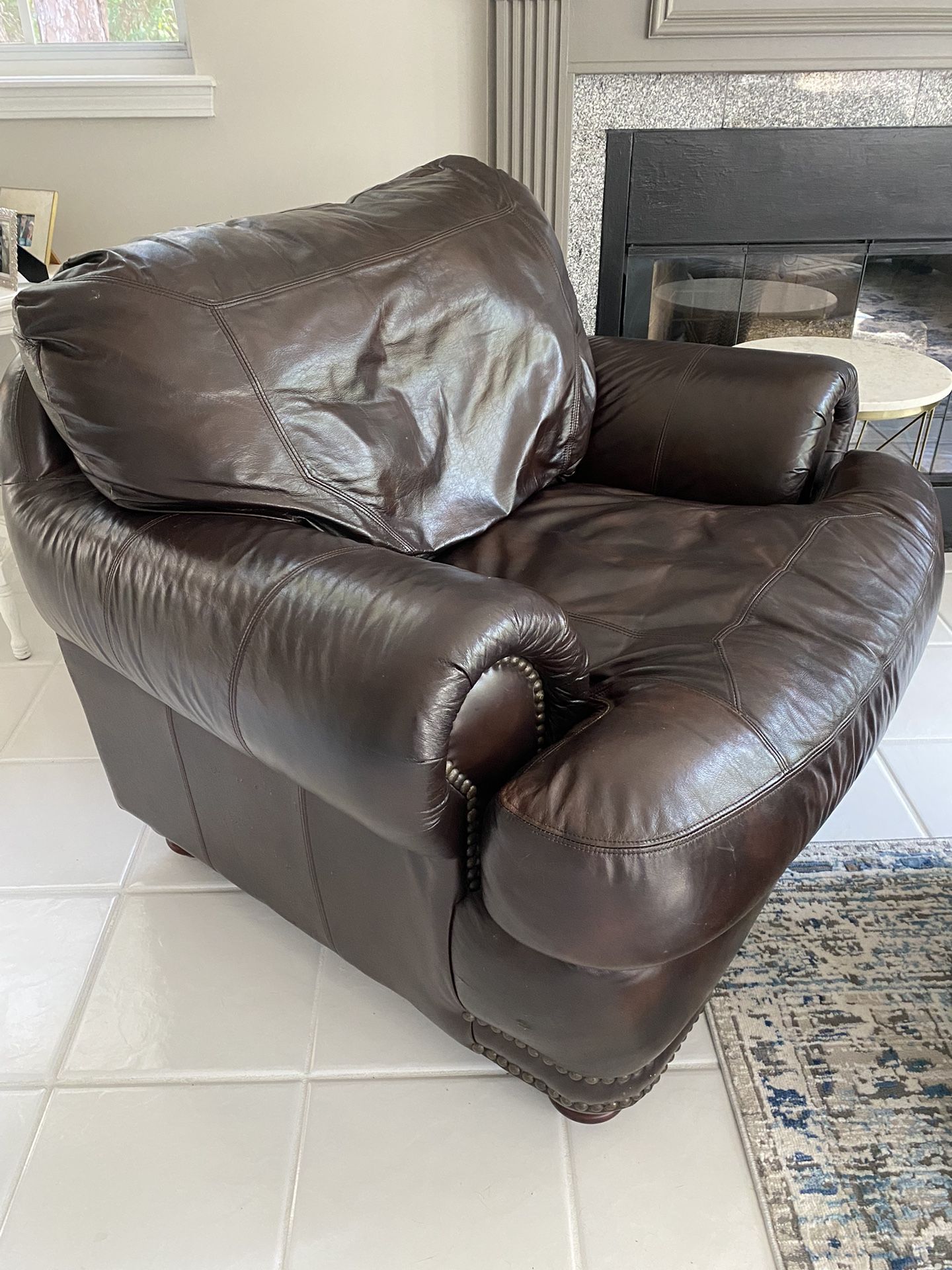 Leather Chair And Ottoman