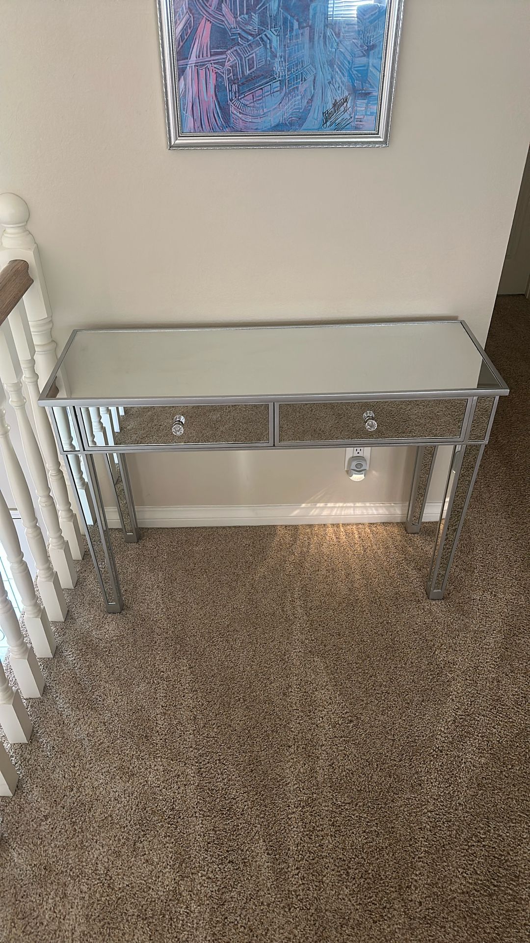 Table Console or Desk - Mirrored Glass