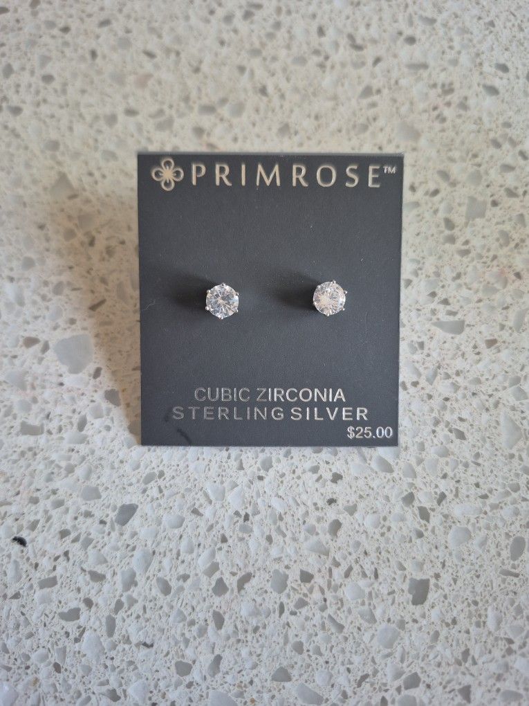 Cubic Zirconia Sterling Silver Earings