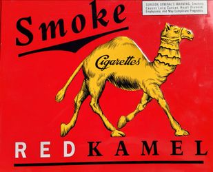 Vintage 1996 Kamel Red/Camel advertising sign, tin, 17.5x11.5"