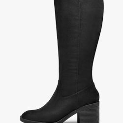 New Black Suade Knew High Boots Size 8