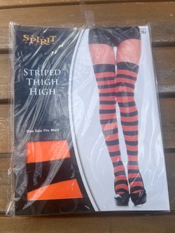 Spirit Striped Thigh High Stockings
