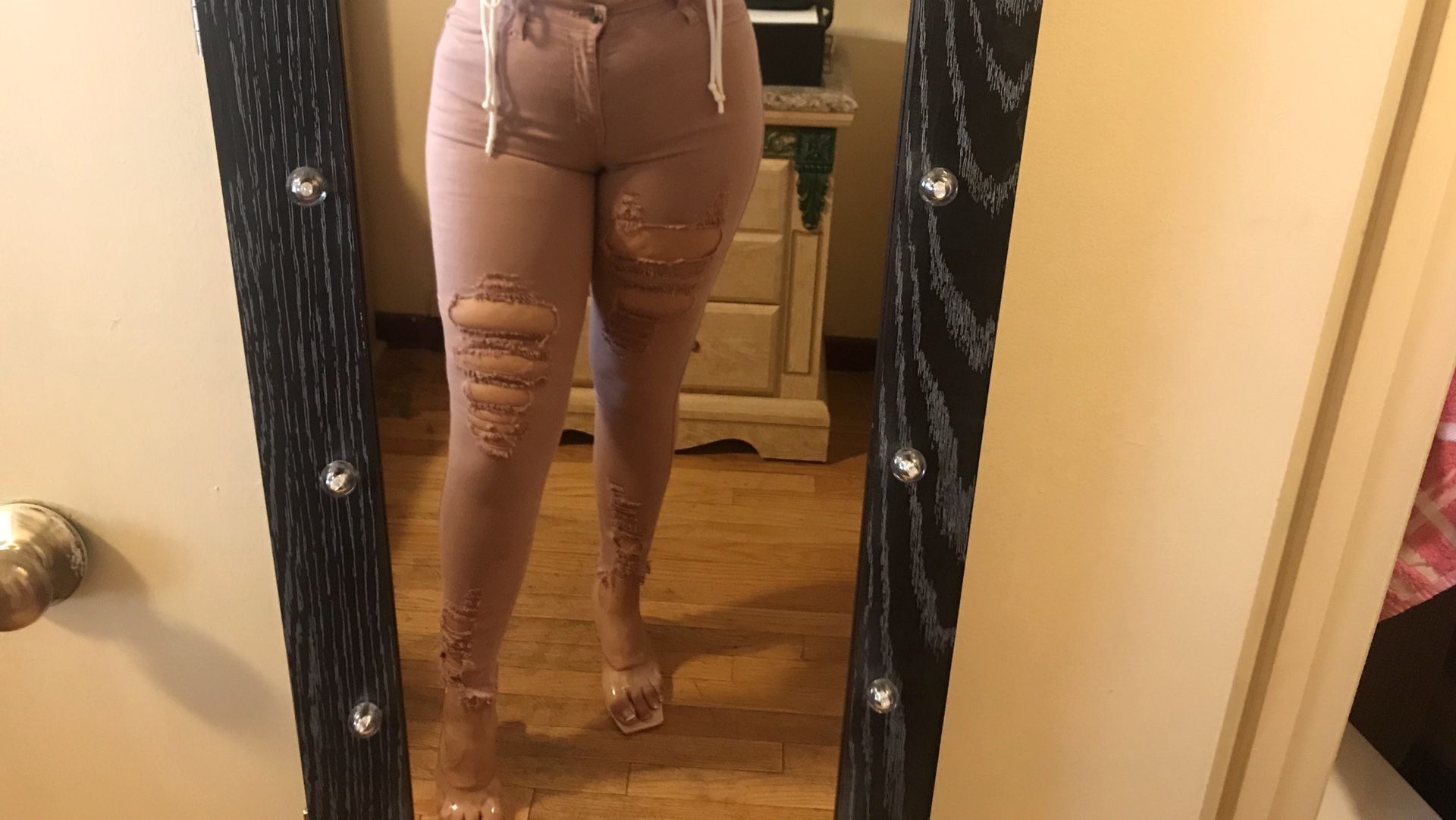 High waisted distressed jeans (size 9)