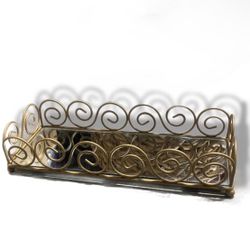 Glam Gold Scrollwork Mirrored Vanity Tray / Centerpiece