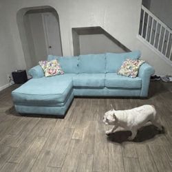 BLUE COUCH L SHAPED