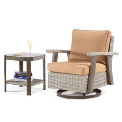 Swivel Patio Chair With Side Table