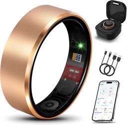 new Smart Health Ring 2.0 for Women Men, Slim Scratch & Fingerprint Resistant Design, Efficient Chip Fitness Tracker, Monitors Heart, Blood Oxygen & P