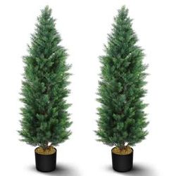 Hananona 2 Pcs 4 Ft Artificial Topiary Cedar Trees – Pair (New)