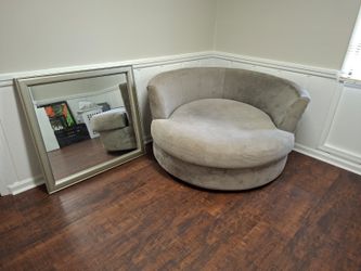 Oversized Barrel chair and mirror