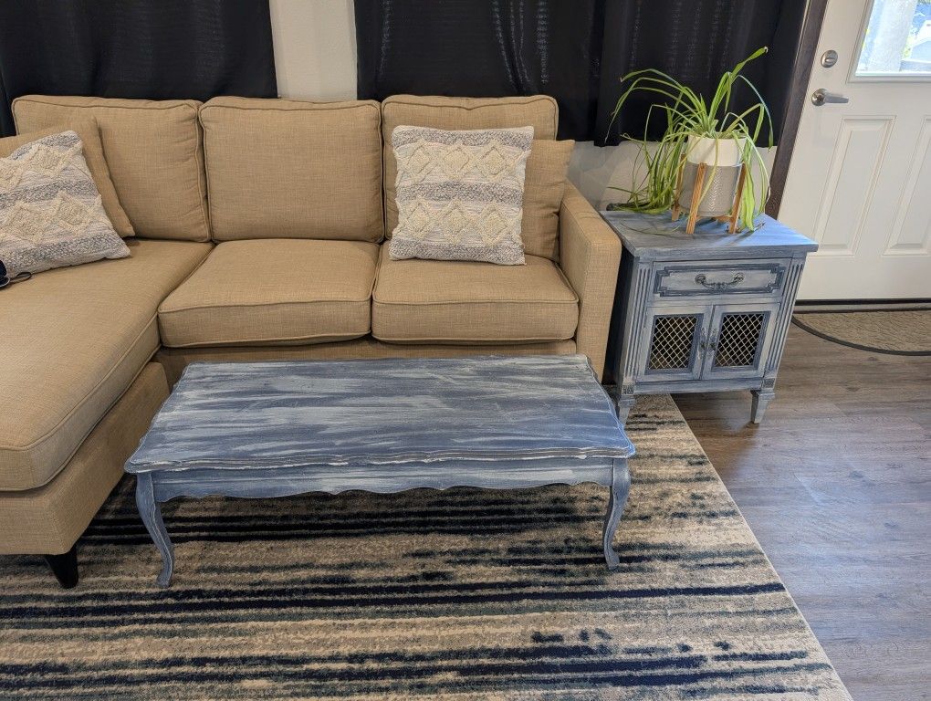 Distressed Coffee Table And Side Table