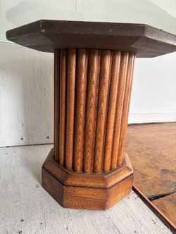 2 Wood Pedestal Table