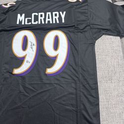 Michael McCrary Signed Autograph Custom Jersey - Beckett Coa - Baltimore Ravens